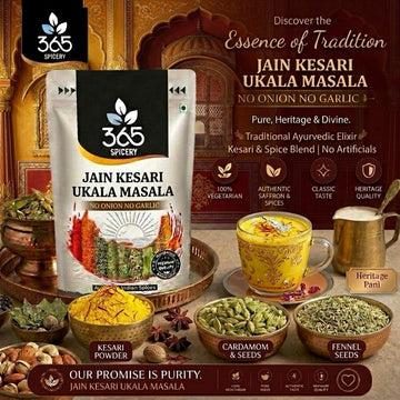 Jain Kesari Ukala Masala | No Onion No Garlic | Jain-Friendly | Saffron Infused Milk Blend | 365 Spicery