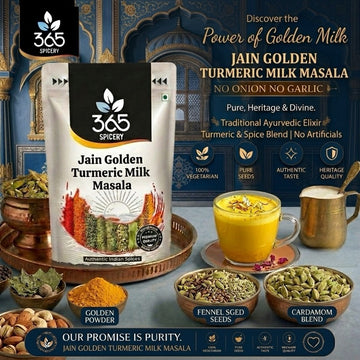 Jain Golden Turmeric Milk Masala | No Onion No Garlic | Jain-Friendly | Immunity Booster | 365 Spicery