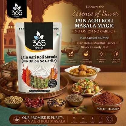 Jain Agri Koli Masala | No Onion No Garlic | Jain-Friendly | Traditional Coastal Spice | 365 Spicery