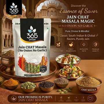 Jain CHAT Masala | No Onion No Garlic | Jain-Friendly | Tangy Street Food Seasoning | Vegan | 365 Spicery