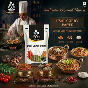 Usal Curry Paste | Traditional Sprouted Bean Base | No Artificial Colours | Vegan | Made in India | 365 Spicery