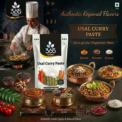 Usal Curry Paste | Traditional Sprouted Bean Base | No Artificial Colours | Vegan | Made in India | 365 Spicery