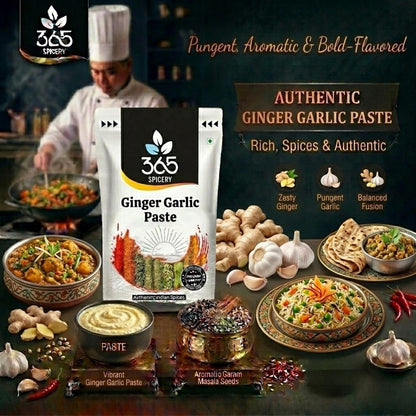 GINGER GARLIC PASTE | Essential Culinary Cooking Base | No Artificial Colours | Natural Ingredients | 365 Spicery