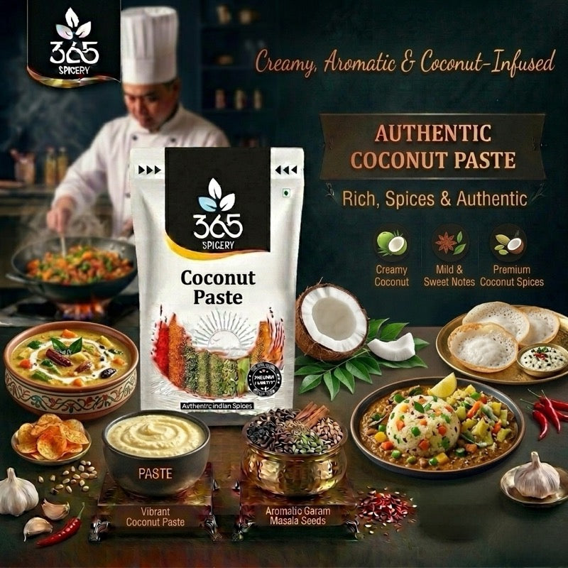 COCONUT PASTE | Rich Creamy Tropical Base | No Artificial Colours | Vegan | Gluten-Free | 365 Spicery
