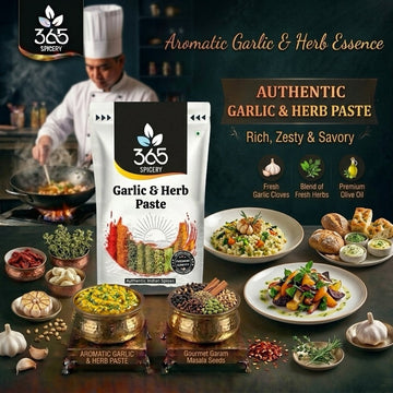 GARLIC PASTE | Fresh Aromatic Base | Vegan | No Artificial Flavours | Premium Quality | 365 Spicery
