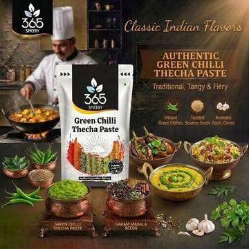Green Chilli Thecha | Traditional Spicy Maharashtrian Relish | No Artificial Flavours | 365 Spicery