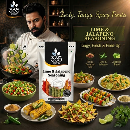 Lime & Jalapeno Seasoning | Zesty Spicy Kick for Fries & Popcorn | Vegan | No MSG | 365 Spicery