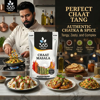 Chaat Masala | Zesty Tangy Spice Blend | Vegan | Premium Quality | No Artificial Flavours | 365 Spicery