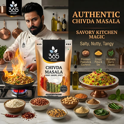 Chivda Masala | Tangy Snack Seasoning | Natural Ingredients | No MSG | Premium Quality | 365 Spicery