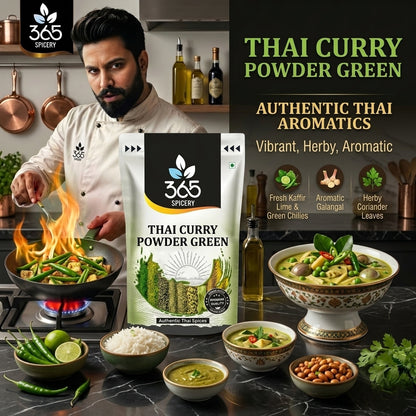 Thai Curry Powder - Green | Authentic Aromatic Spice Blend | Vegan | No Artificial Flavours | 365 Spicery