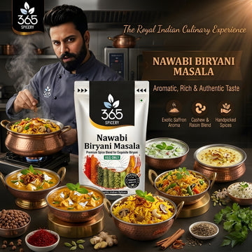 Nawabi Biryani Masala | Royal Aromatic Rice Seasoning Blend | Vegan | Natural Ingredients | No Artificial Colours | 365 Spicery