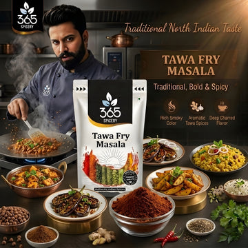 Tawa Fry Masala | Savory Pan-Fried Vegetable Seasoning | Vegan | Gluten-Free | No Artificial Colours | 365 Spicery