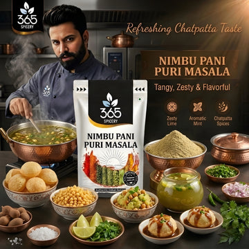 Nimbu Pani Puri Masala | Zesty Lemon Infused Water Blend | Vegan | Natural Ingredients | No MSG | 365 Spicery