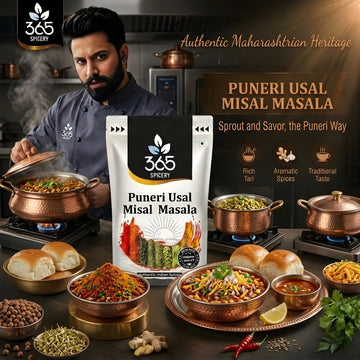 Puneri Usal Misal Masala | Spicy Maharashtrian Sprout Curry Mix | Vegan | No Artificial Flavours | 365 Spicery
