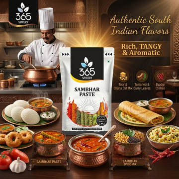 SAMBHAR PASTE | Traditional South Indian Lentil Base | No Artificial Flavours | Vegan | Authentic | 365 Spicery