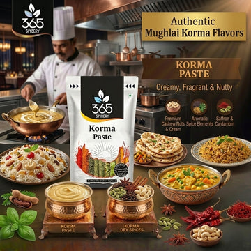 Korma Paste | Mild Aromatic Nutty Gravy Base | No Artificial Flavours | Gluten-Free | Vegan | 365 Spicery