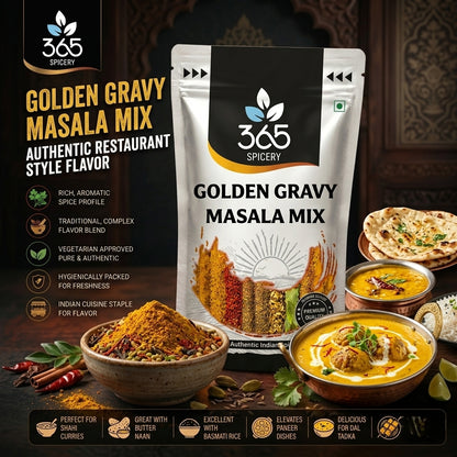 Golden Gravy Masala Mix | Versatile Yellow Curry Base | Vegan | Premium Quality | No Artificial Colours | 365 Spicery