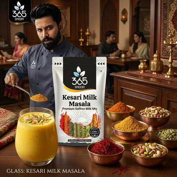 Kesari Milk Masala | Premium Saffron & Nut Beverage Blend | Natural Ingredients | No Artificial Flavours | 365 Spicery
