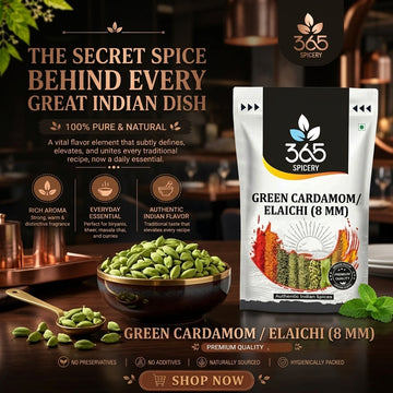 Green Cardamom | Premium Elaichi 8mm | Natural Ingredients | No Artificial Flavours | Aromatic Spice | 365 Spicery