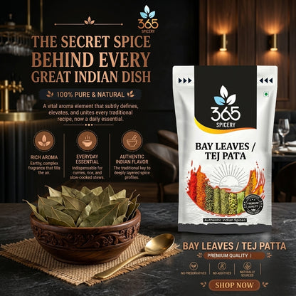Bay Leaves | Premium Tej Patta | Natural Ingredients | No Artificial Flavours | Aromatic Biryani Spice | 365 Spicery