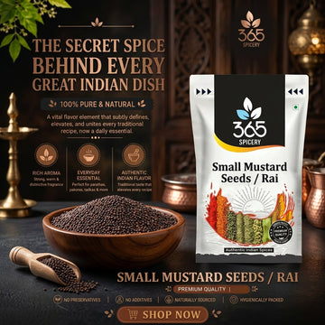 Small Mustard Seeds | Premium Rai | Natural Ingredients | No Artificial Flavours | Essential Tempering | 365 Spicery