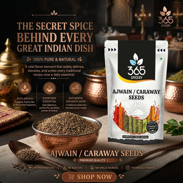 Ajwain | Premium Caraway Seeds | Natural Ingredients | No MSG | Digestive Spice for Indian Dishes | 365 Spicery