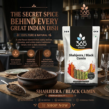 Shahjeera | Premium Black Cumin | Natural Ingredients | No MSG | Aromatic Spice for Biryani & Pulao | 365 Spicery