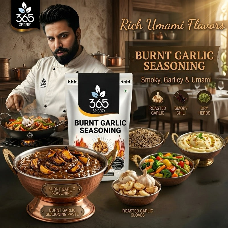 BURNT GARLIC SEASONING | Aromatic Stir-fry & Snack Spice | Vegan | No Artificial Flavours | 365 Spicery