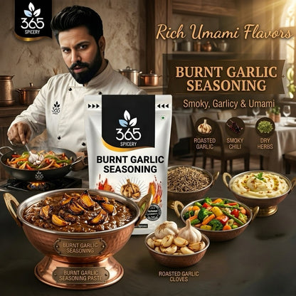 BURNT GARLIC SEASONING | Aromatic Stir-fry & Snack Spice | Vegan | No Artificial Flavours | 365 Spicery