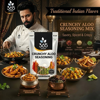 CRUNCHY ALOO SEASONING | Perfect Potato & Snack Blend | Vegan | No Artificial Colours | 365 Spicery