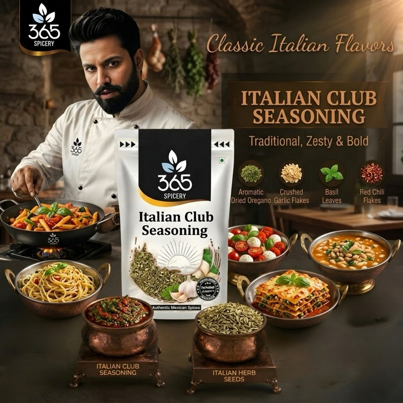 ITALIAN CLUB SEASONING | Classic Herb & Garlic Blend | Vegan | No Artificial Flavours | 365 Spicery