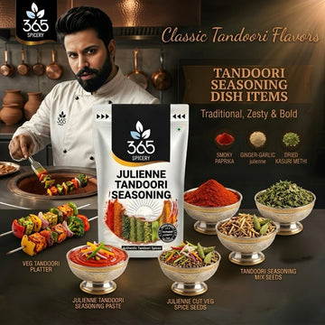Jain Julienne Tandoori Seasoning | No Onion No Garlic | Jain-Friendly | No Artificial Colours | For Snacks | 365 Spicery