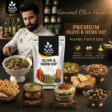 Olive & Herb Dip | Mediterranean Savoury Mix for Snacks | Natural Ingredients | Vegan | No Artificial Colours | 365 Spicery