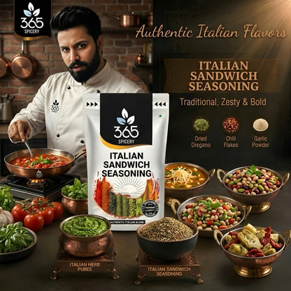 Italian Sandwich Seasoning | Classic Herb & Garlic Blend | Vegan | No Artificial Flavours | 365 Spicery