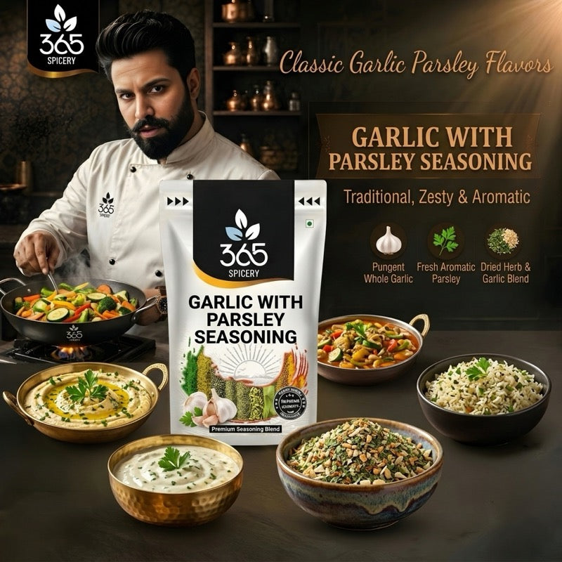 Garlic With Parsley Seasoning | Classic Aromatic Blend | No Artificial Colours | Gluten-Free | 365 Spicery