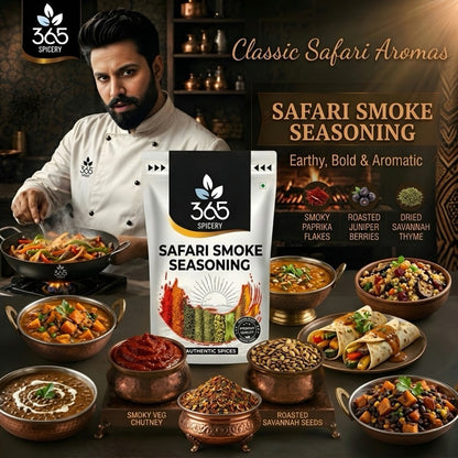 SAFARI SMOKE SEASONING | Rich Wood-Fired Flavour | Natural Ingredients | Vegan | 365 Spicery