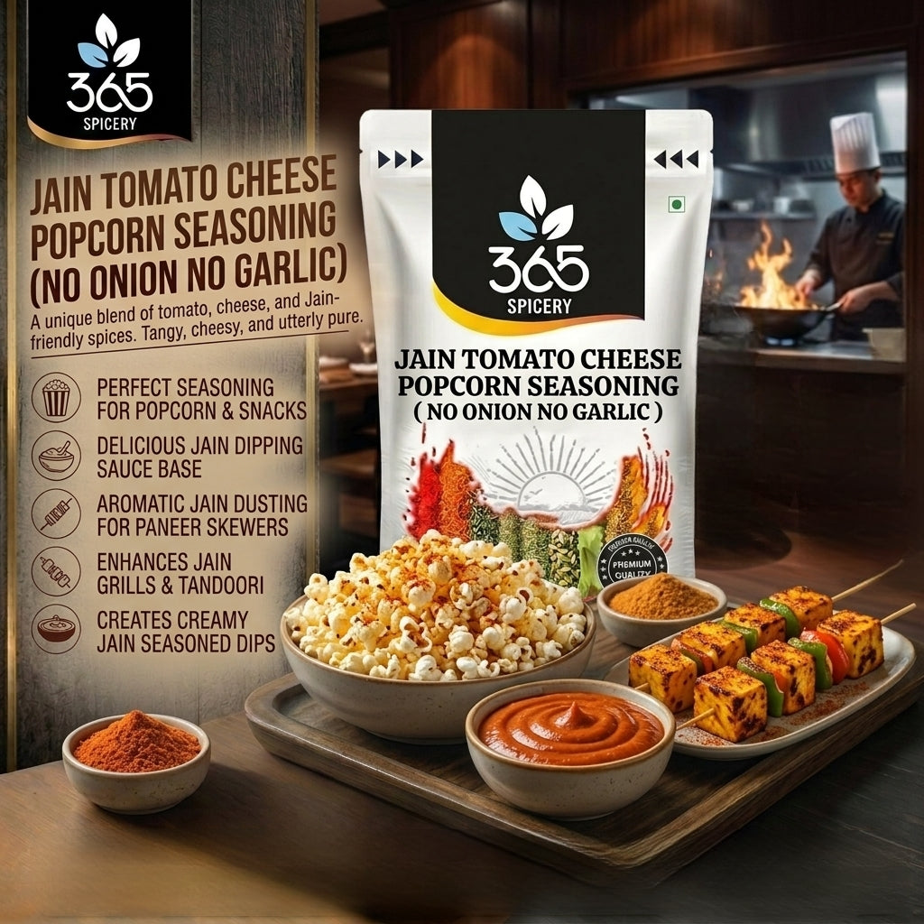 Jain Cheese Popcorn Mix | Creamy Gourmet Sprinkler | No Onion No Garlic | No MSG | Jain-Friendly | 365 Spicery