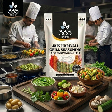 Jain Hariyali Grill Seasoning | No Onion No Garlic | Fresh Herb Blend | No Artificial Colours | 365 Spicery