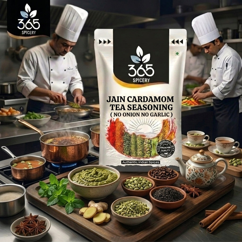 Jain Cardamom Tea Seasoning | Pure Elaichi Spice Blend | No Artificial Flavours | Vegan | 365 Spicery