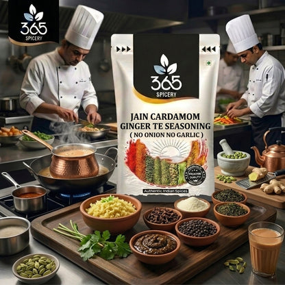 Jain Cardamom Ginger Tea Seasoning | Aromatic Beverage Mix | Natural Ingredients | Vegan | 365 Spicery