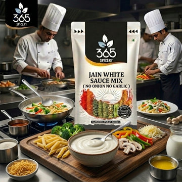 Jain White Sauce Mix | No Onion No Garlic | Jain-Friendly | Gluten-Free | Creamy Pasta Base | 365 Spicery