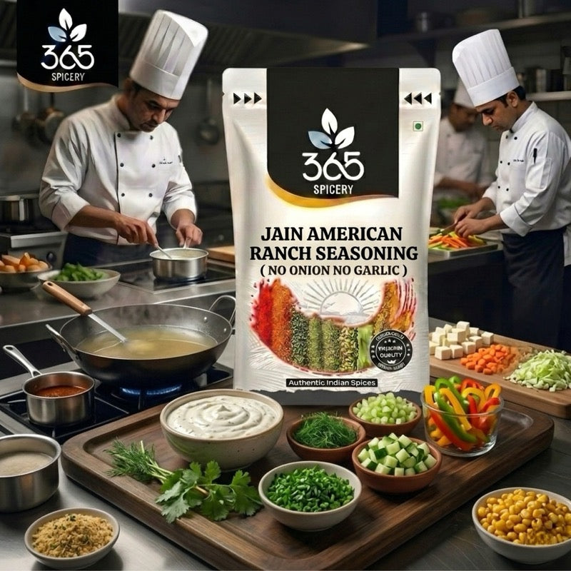 Jain American Ranch Seasoning | No Onion No Garlic | Jain-Friendly | Vegan | Creamy Herb Flavour | 365 Spicery