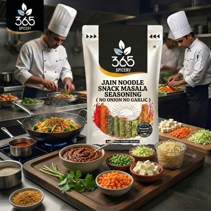 Jain Noodle Snack Masala Seasoning | No Onion No Garlic | Jain-Friendly | Vegan | Instant Snack Mix | 365 Spicery