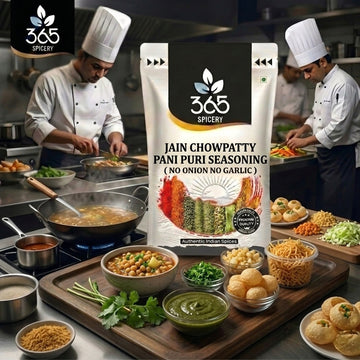 Jain Chowpatty Pani Puri Seasoning | No Onion No Garlic | Jain-Friendly | No MSG | Authentic Taste | 365 Spicery