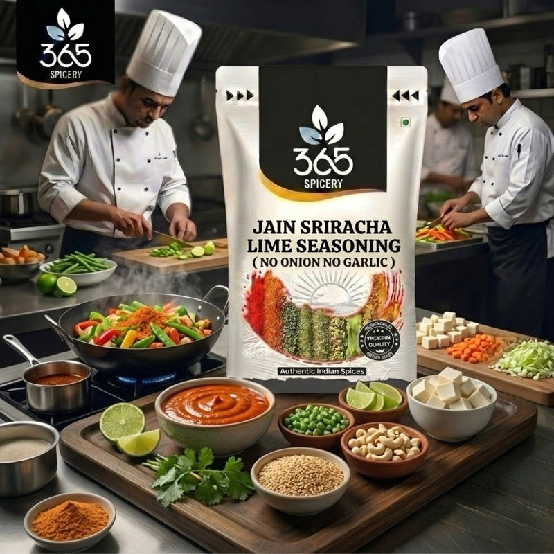 Jain Sriracha Lime Seasoning | No Onion No Garlic | Jain-Friendly | No MSG | Spicy Tangy Fries | 365 Spicery