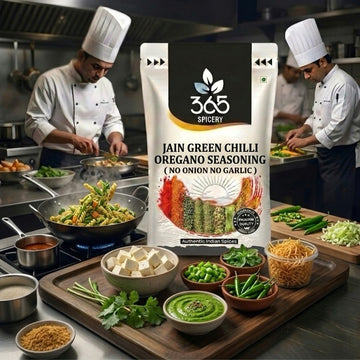 Jain Green Chilli Oregano Seasoning | No Onion No Garlic | Jain-Friendly | Vegan | Herbaceous Fries | 365 Spicery