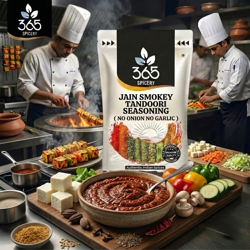 Jain Indian Tandoori Seasoning | No Onion No Garlic | Classic BBQ Rub | No Artificial Colours | 365 Spicery