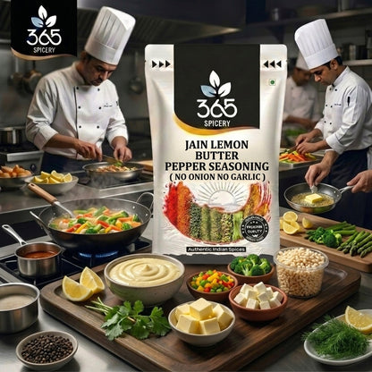 Jain Lemon Butter Pepper Seasoning | No Onion No Garlic | Jain-Friendly | No MSG | Premium Grill | 365 Spicery