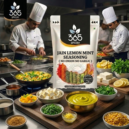 Jain Lemon Mint Seasoning | No Onion No Garlic | Jain-Friendly | No Artificial Flavours | Vegan | 365 Spicery