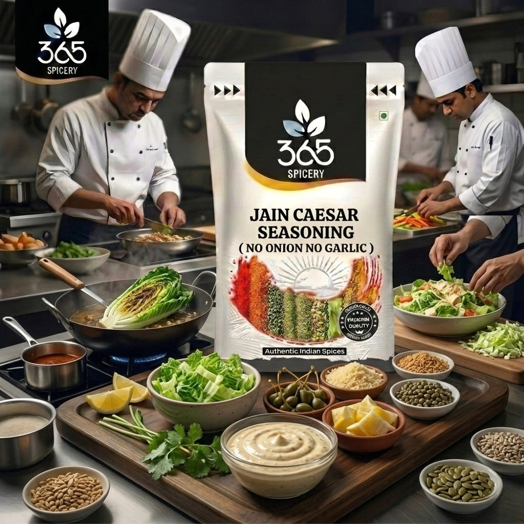 Jain Caesar Seasoning | No Onion No Garlic | Jain-Friendly | No Artificial Colours | Vegan Blend | 365 Spicery